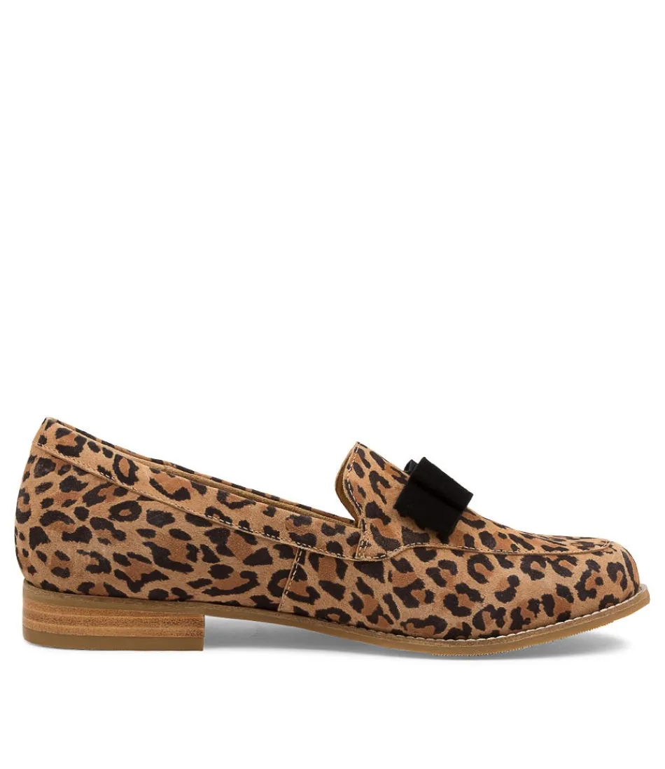 Mocassins ZIERA Talise XF Femme - Daim Noir Léopard Élégant avec Semelle Confortable