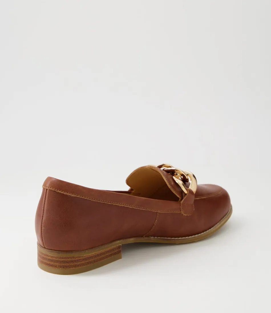 Mocassins ZIERA pour Femme - Modèle Tamest XF en Cuir Cognac Souple  
Chaussures plates élégantes avec semme confortable - Style intemporel