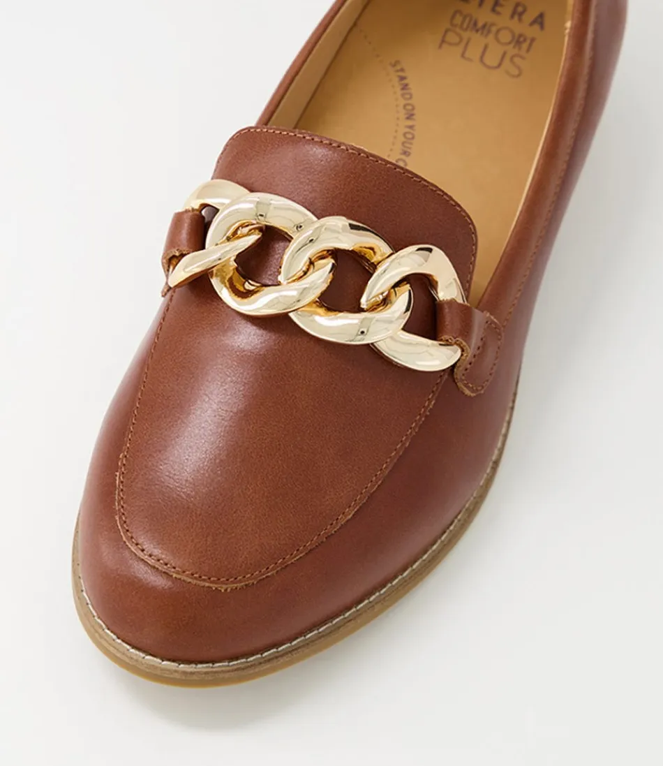 Mocassins ZIERA pour Femme - Modèle Tamest XF en Cuir Cognac Souple  
Chaussures plates élégantes avec semme confortable - Style intemporel