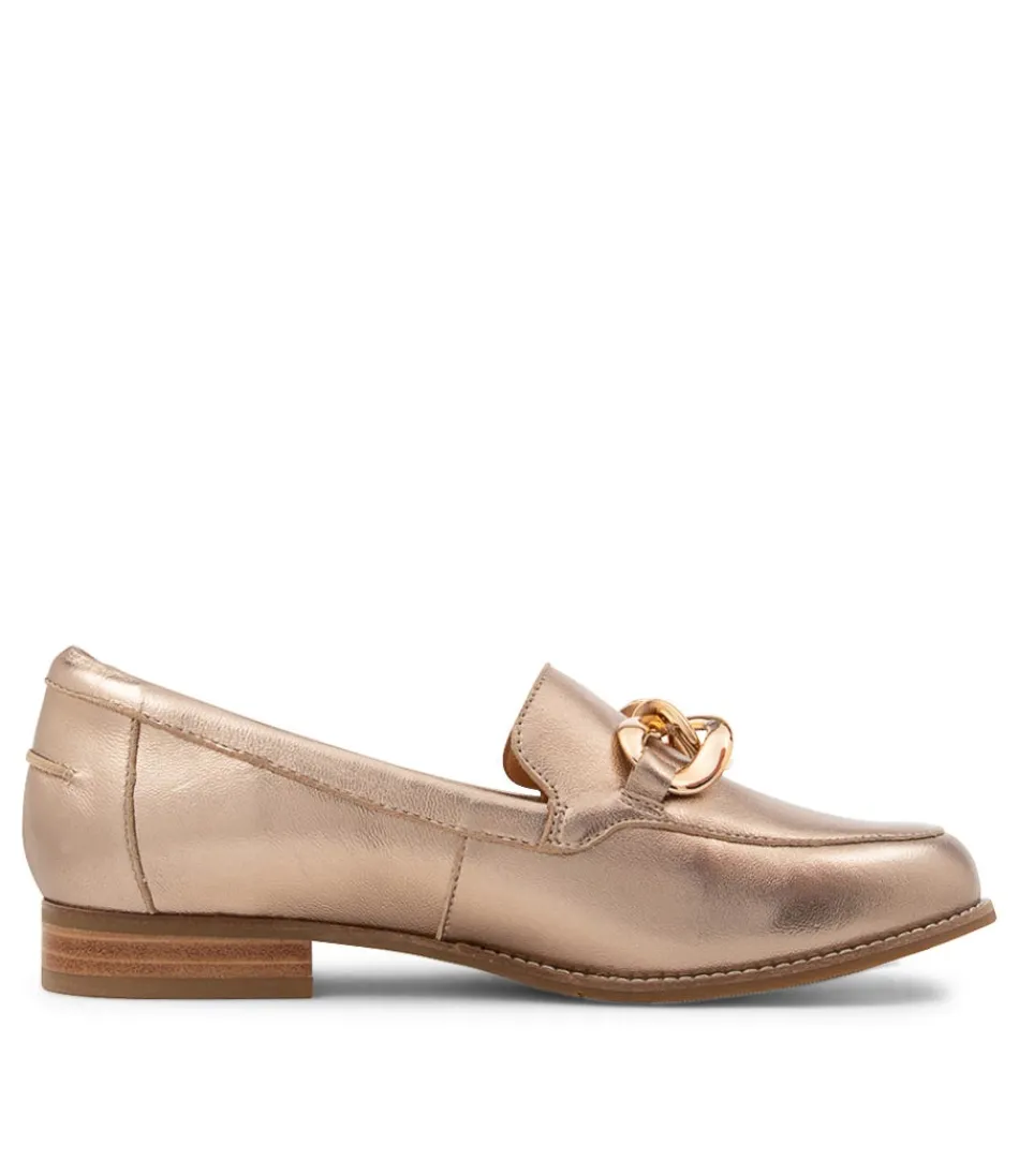 Mocassins Femme Tamya-XF en Cuir Champagne - Chaussures Élégantes Collection ZIERA