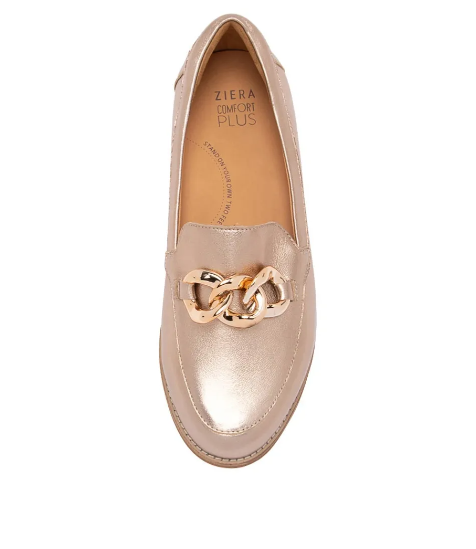 Mocassins Femme Tamya-XF en Cuir Champagne - Chaussures Élégantes Collection ZIERA