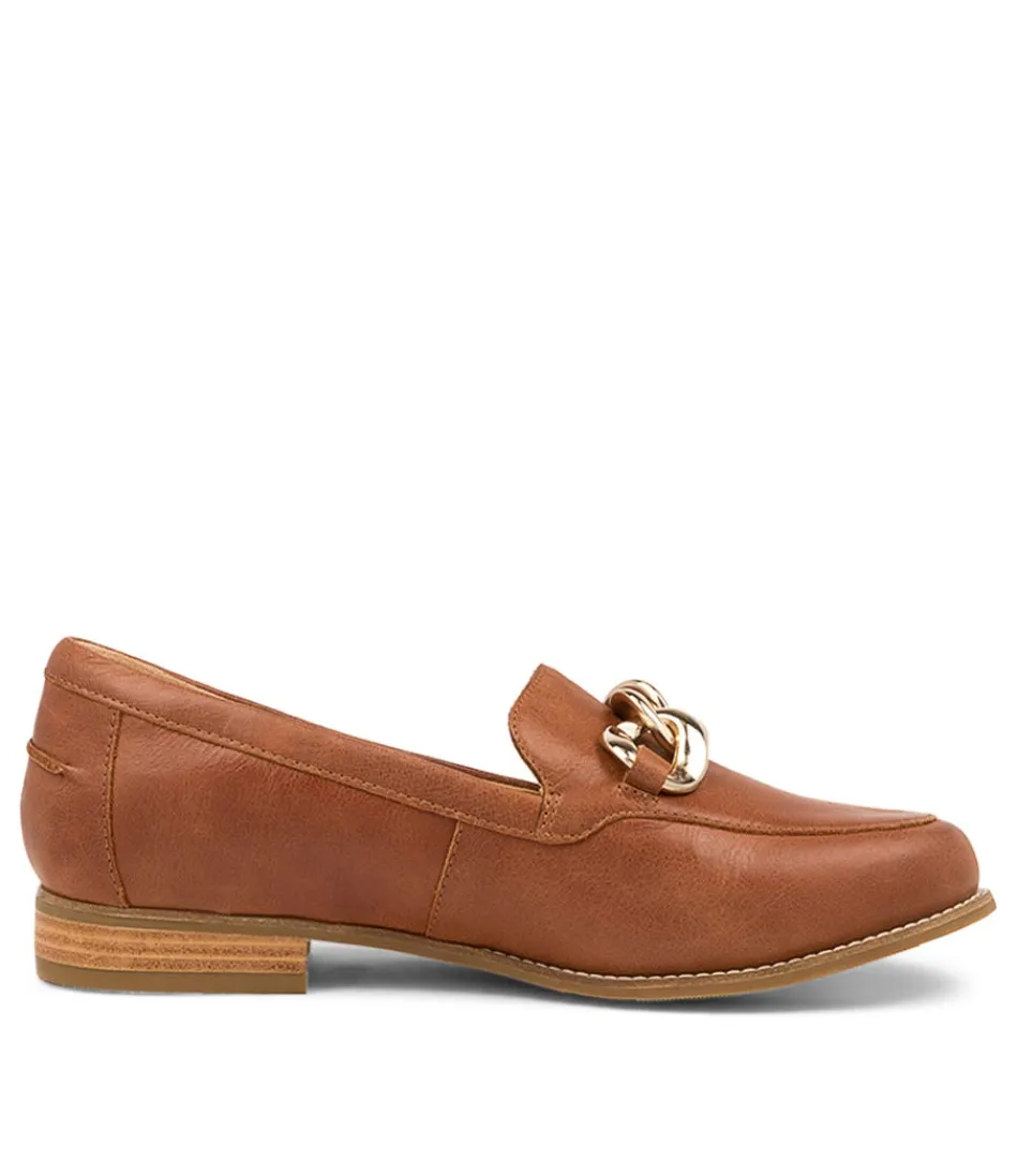 Mocassins ZIERA Tamya XF - Cuir pleine fleur cognac pour femme élégante