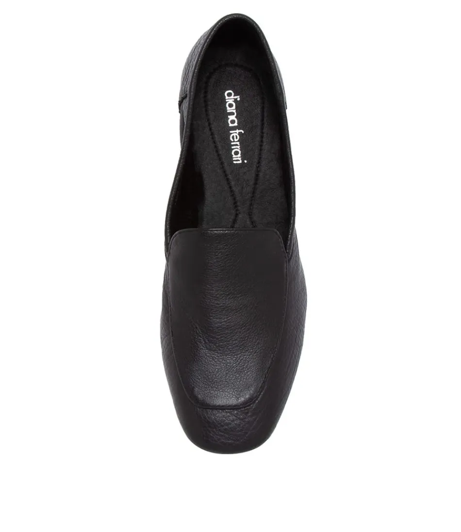 Mocassins Femme DIANA FERRARI - Cuir Noir Souple Élégants  
Style Intemporel pour Ville/Bureau - Marque Italienne  
Collection Printemps-Été 2024 - Confort Optimal au Quotidien