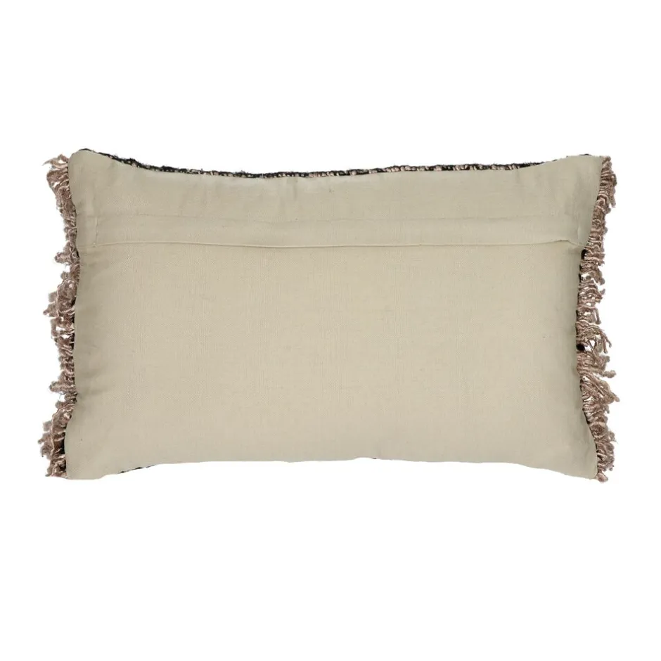 Pomax - Coussin Théresa en coton doux, 50x30 cm, brun chocolat pour un intérieur chaleureux