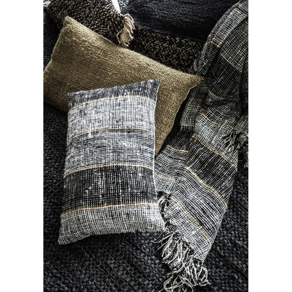 Pomax - Coussin Théresa en coton doux, 50x30 cm, brun chocolat pour un intérieur chaleureux