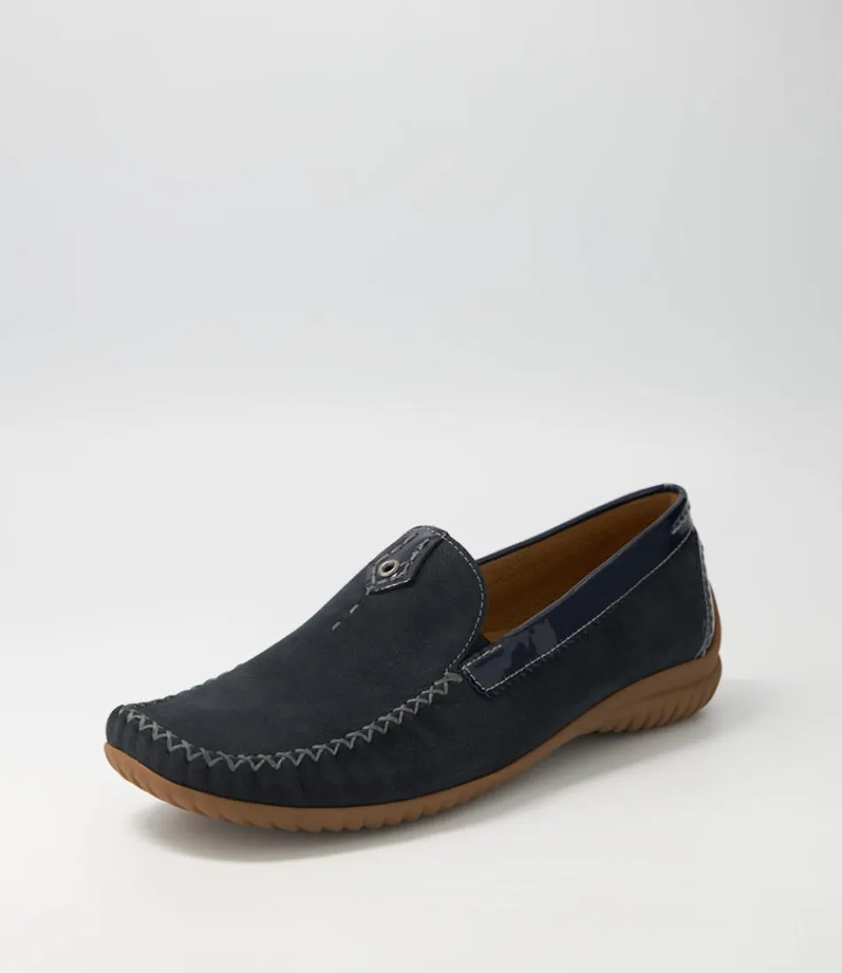 Mocassins Femme GABOR - Thessa en Daim Bleu Nuit, Élégants et Confortables