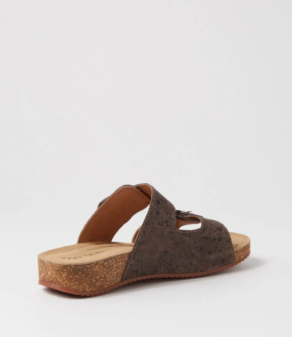Sandales Confort Josef Seibel Tonga 64 - Cuir Texturé Multicolore Nuance Taupe pour Femme