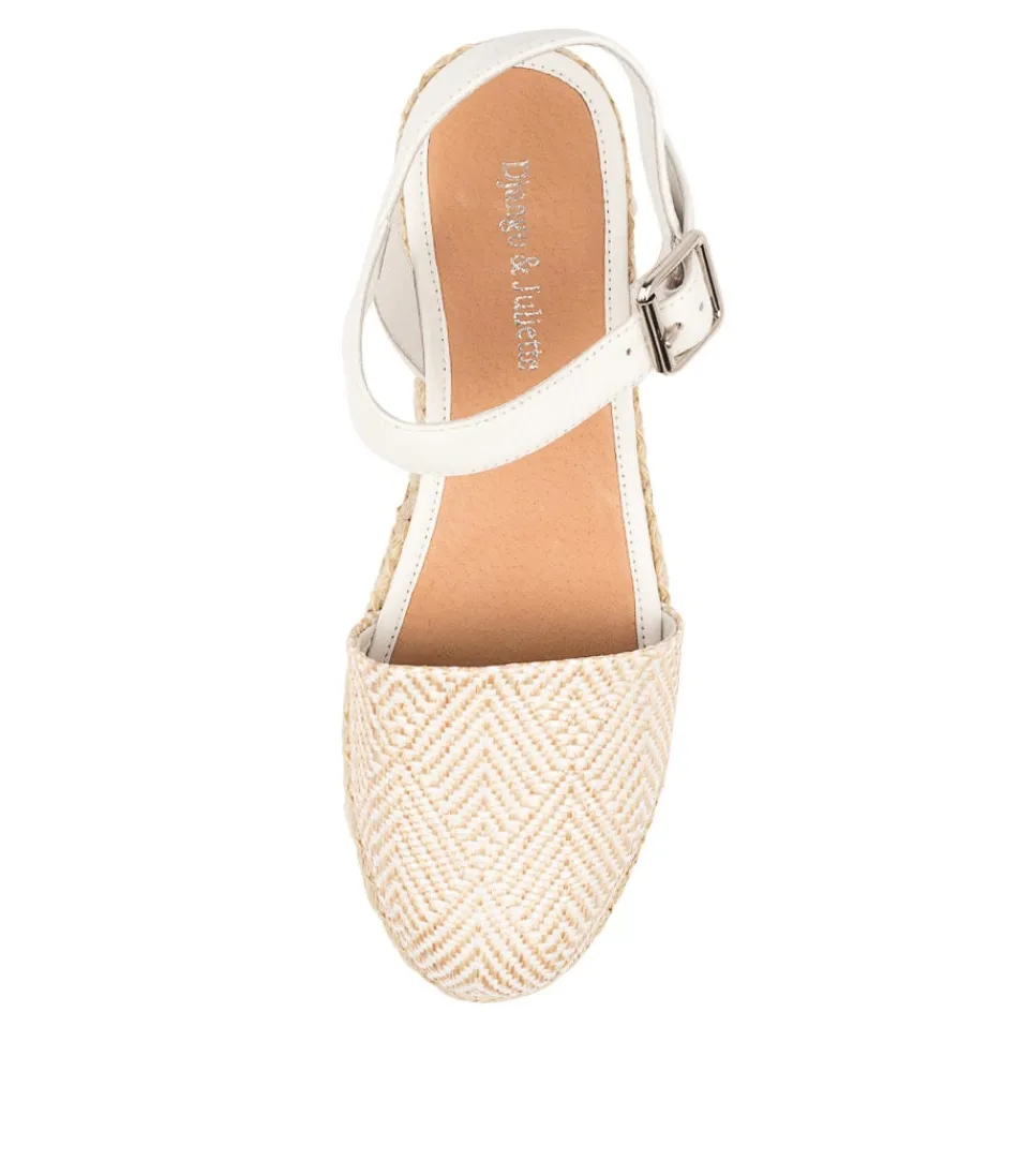 Élégantes Espadrilles DJANGO & JULIETTE pour Femme - Modèle Tonja en Tressé Naturel et Blanc Confortable