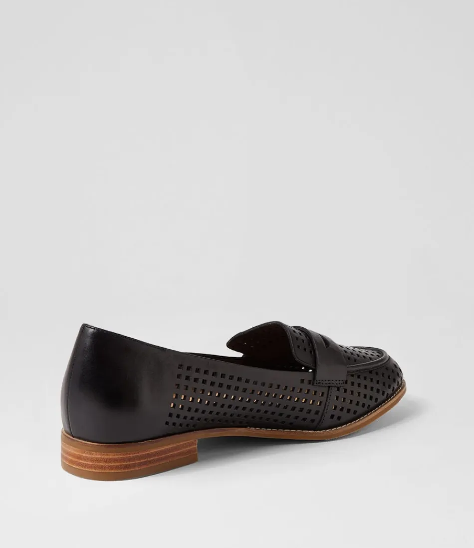 Mocassins femme ZIERA - Modèle Toppiey Xf en cuir noir verni, style décontracté chic pour marche confortable