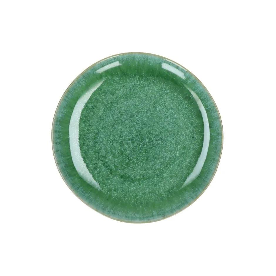 Assiette à Dessert en Grès Émaillé Vert Forêt – Collection Treille par Pomax – Dimensions 21 cm de diamètre x 2,5 cm de hauteur