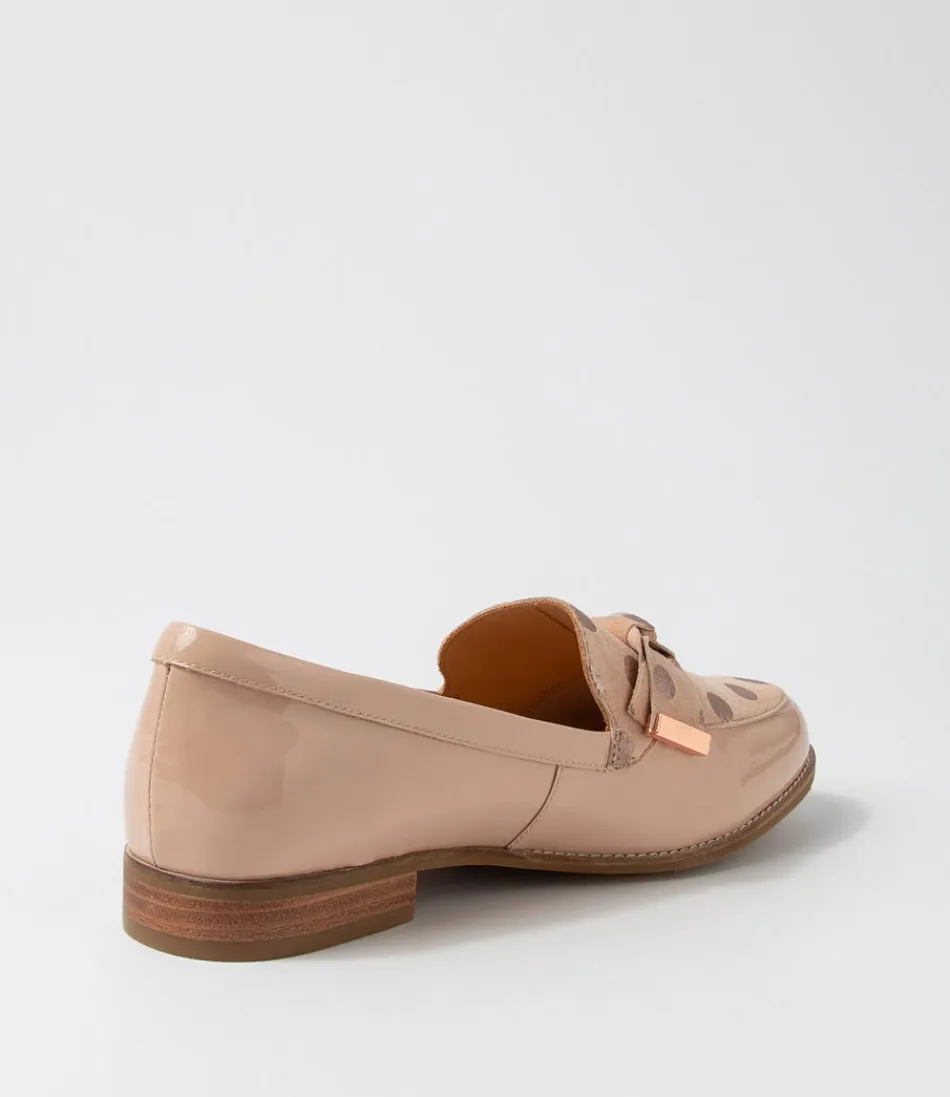 Mocassins ZIERA pour Femme – Motif Tulipe Élégant avec Détails Dorés et Imprimé Multicolore Décontracté