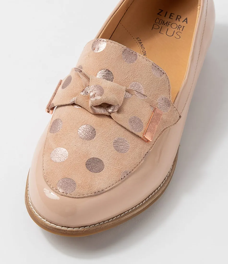 Mocassins ZIERA pour Femme – Motif Tulipe Élégant avec Détails Dorés et Imprimé Multicolore Décontracté