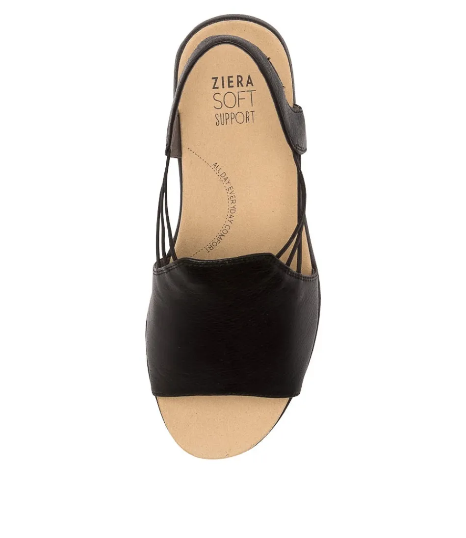 Escarpins ZIERA à Wedge pour Femme - Modèle Udhays W en Cuir Souple & Élastique Noir Élégant