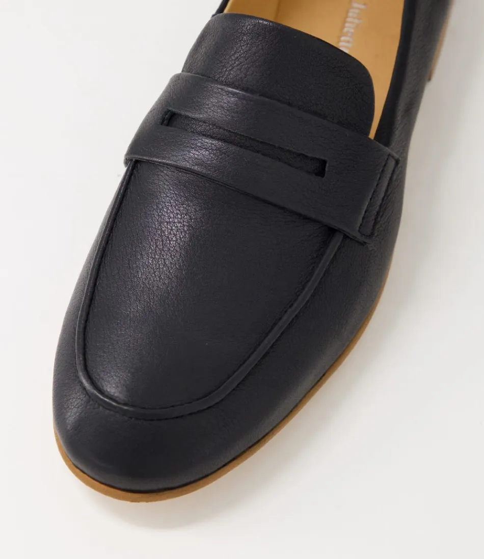 Mocassins femme DJANGO & JULIETTE en cuir verni noir - Modèle Ulani intemporel avec semme confort