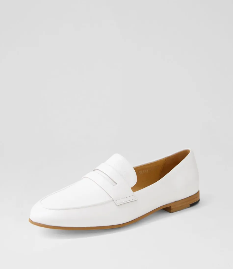 Mocassins Femme DJANGO & JULIETTE - Modèle Ulani en Cuir Blanc Souple, Confort Intemporel et Style Polyvalent