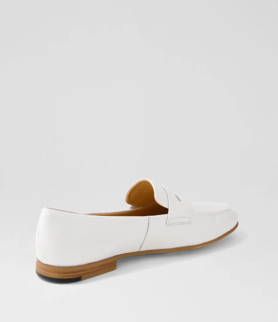 Mocassins Femme DJANGO & JULIETTE - Modèle Ulani en Cuir Blanc Souple, Confort Intemporel et Style Polyvalent