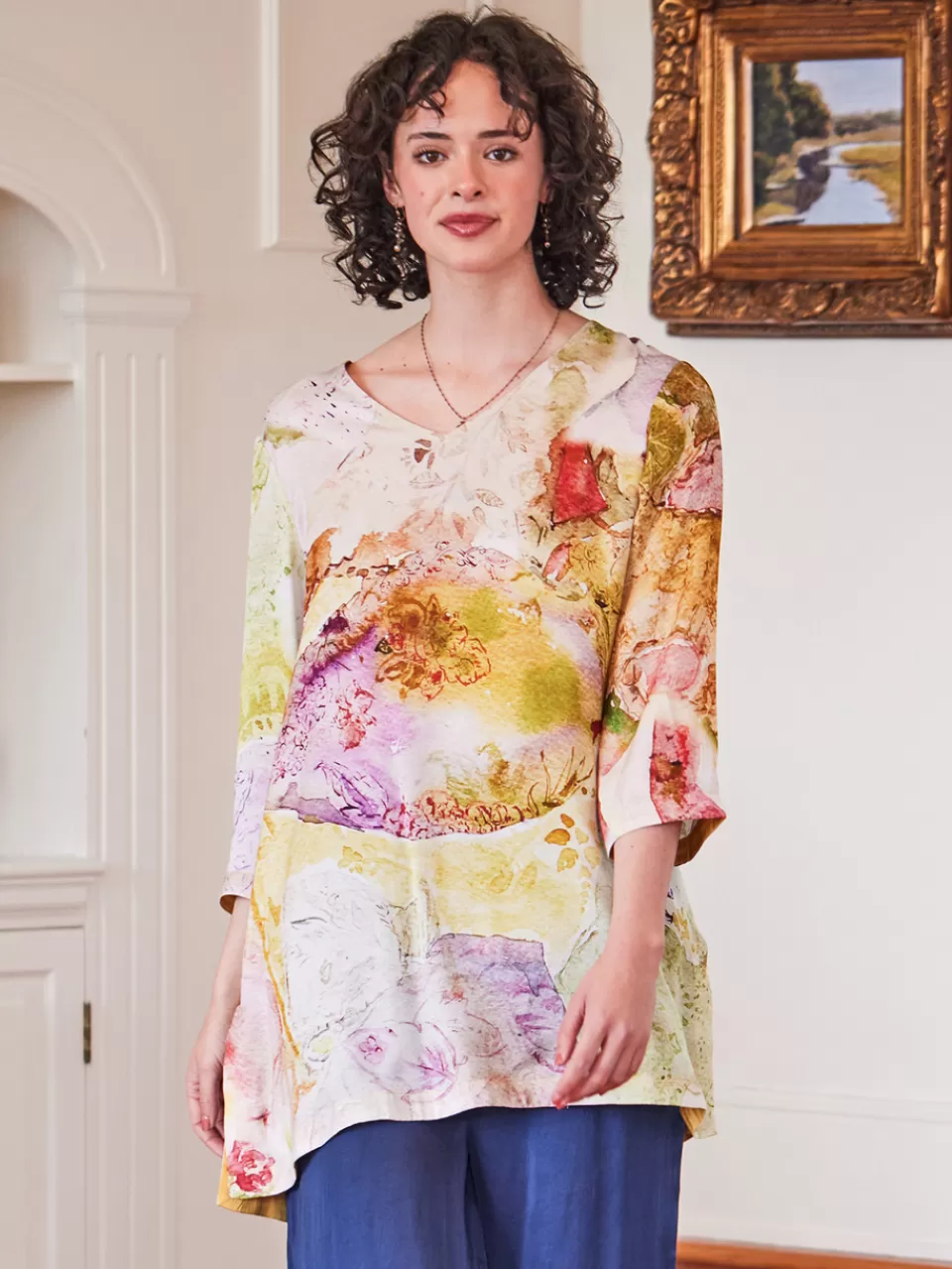 Tunique Bohème Printanière - Édition Limitée April Cornell en Coton Souple à Motifs Floraux (Prix Doux)