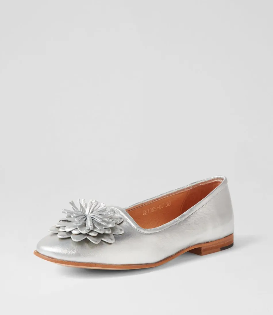 Mocassins DJANGO & JULIETTE pour femme - Cuir argenté métallisé avec détails Union, style intemporel pour élégance quotidienne