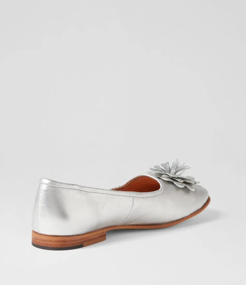 Mocassins DJANGO & JULIETTE pour femme - Cuir argenté métallisé avec détails Union, style intemporel pour élégance quotidienne