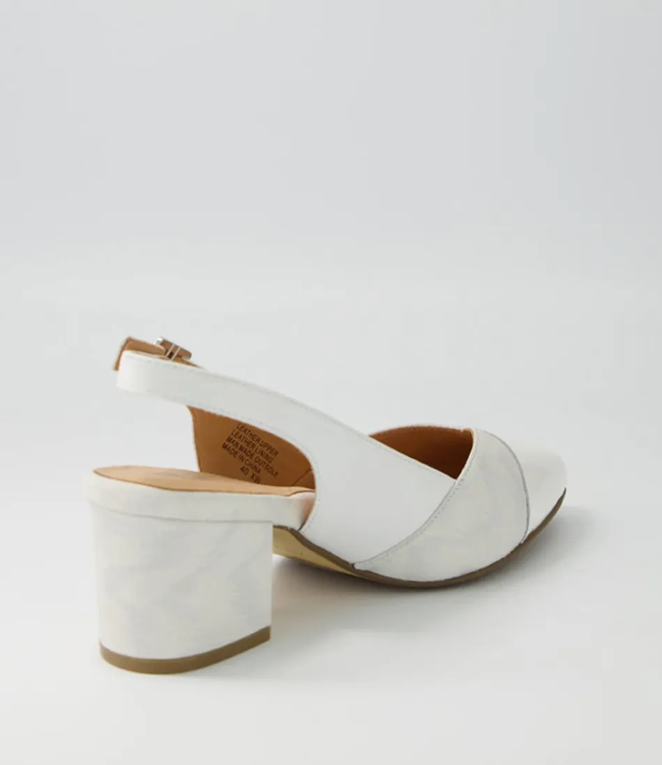 Escarpins Femme ZIERA Vabra XW - Blanc Nuancé à Détails Contrastants | Chaussures Élégantes pour Tenue Urbaine