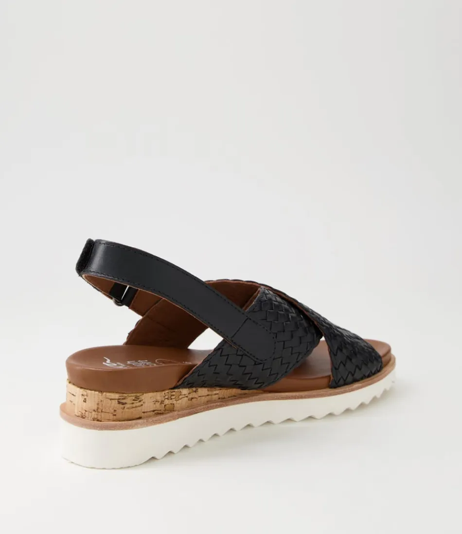 Sandales Femme Confort Printemps-Été Valencia - Cuir Véritable Noir Ébène - Modèle ARA06