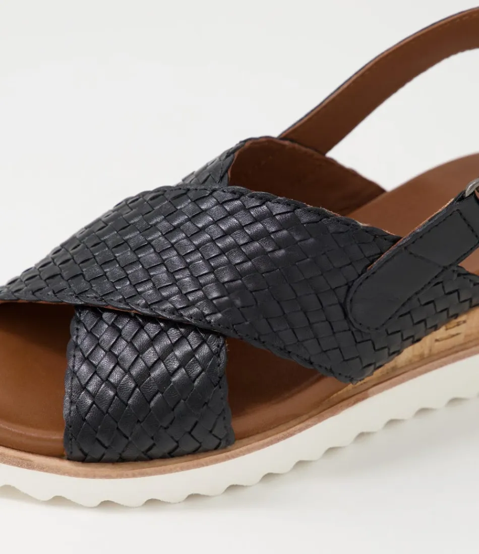 Sandales Femme Confort Printemps-Été Valencia - Cuir Véritable Noir Ébène - Modèle ARA06