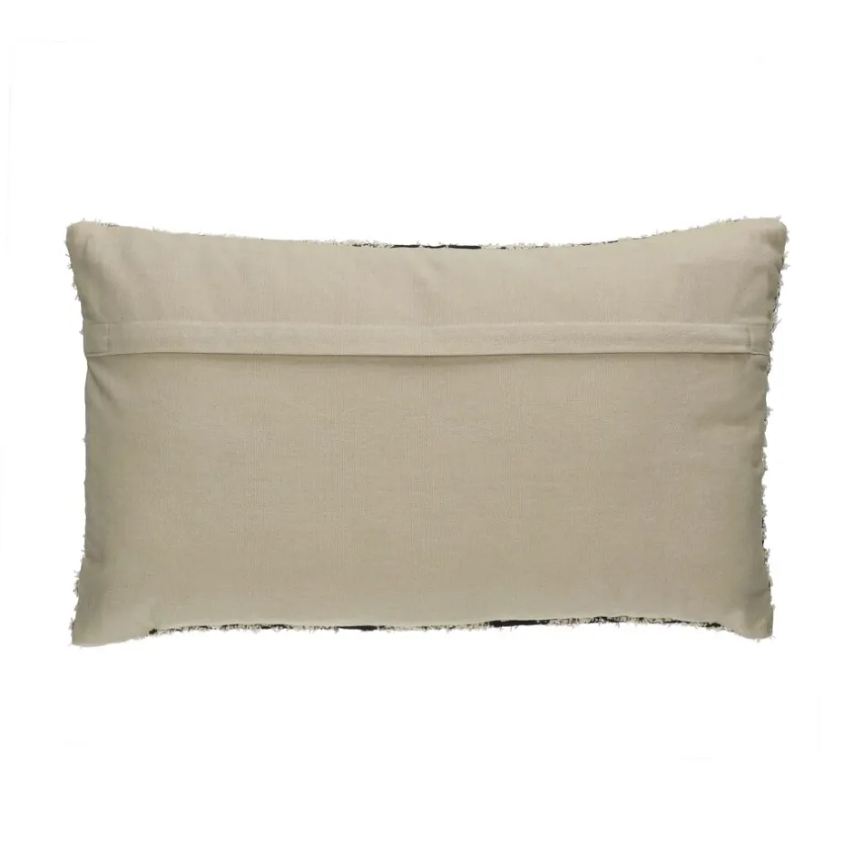 Coussin décoratif polyvalent en coton et viscose - Format 50x30 cm - Noir et blanc - Collection Verso par Pomax