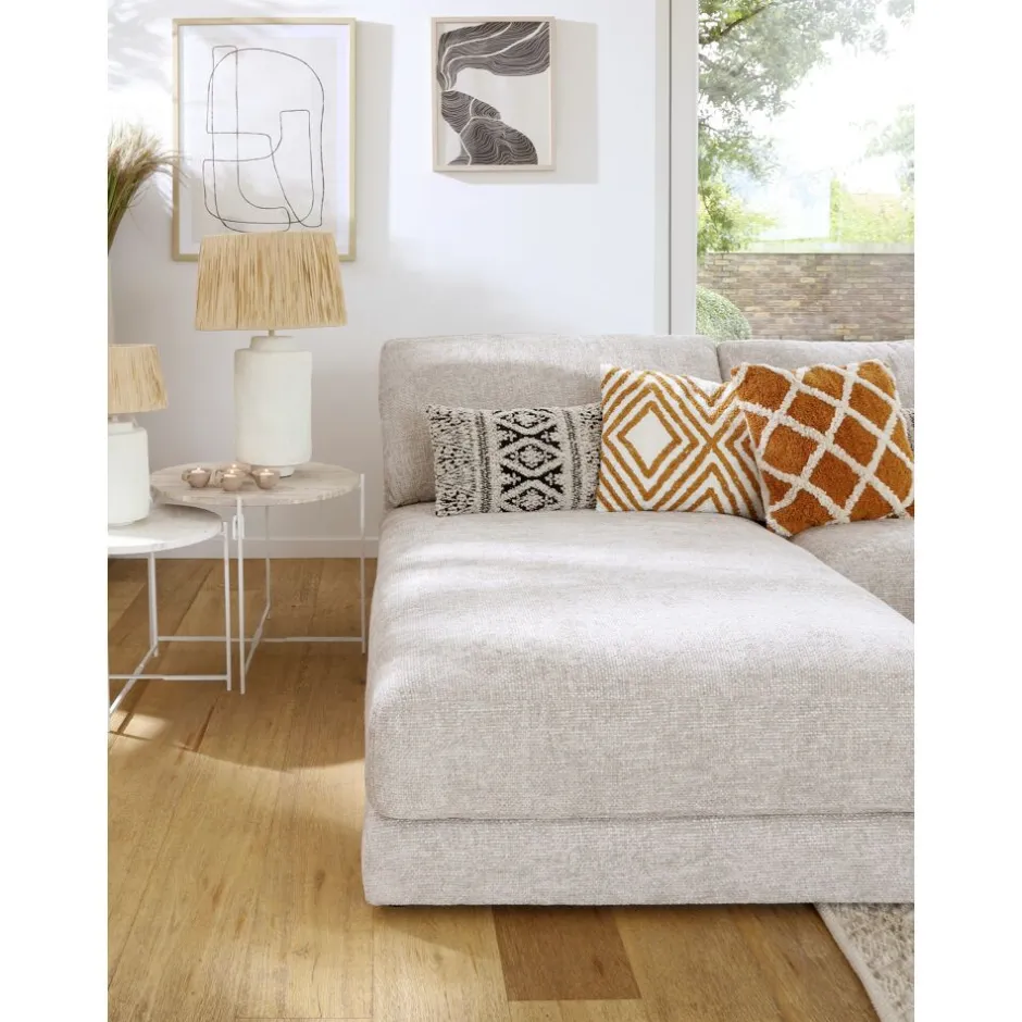 Coussin décoratif polyvalent en coton et viscose - Format 50x30 cm - Noir et blanc - Collection Verso par Pomax