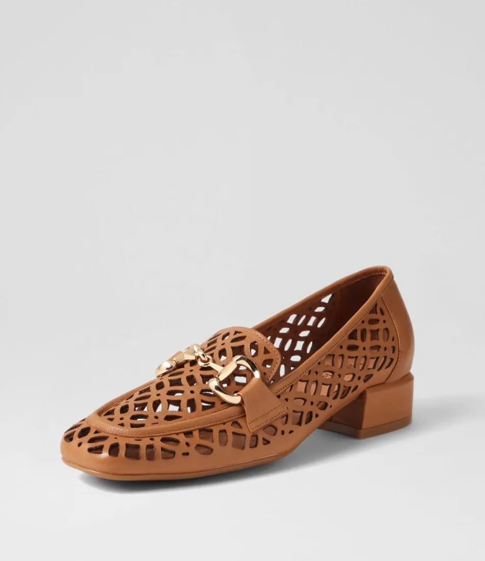 Mocassins DJANGO et JULIETTE pour Femme - Talons VILIS en Cuir Brun Camel / Confort Féminin Intemporel, Style Urbain-Chic