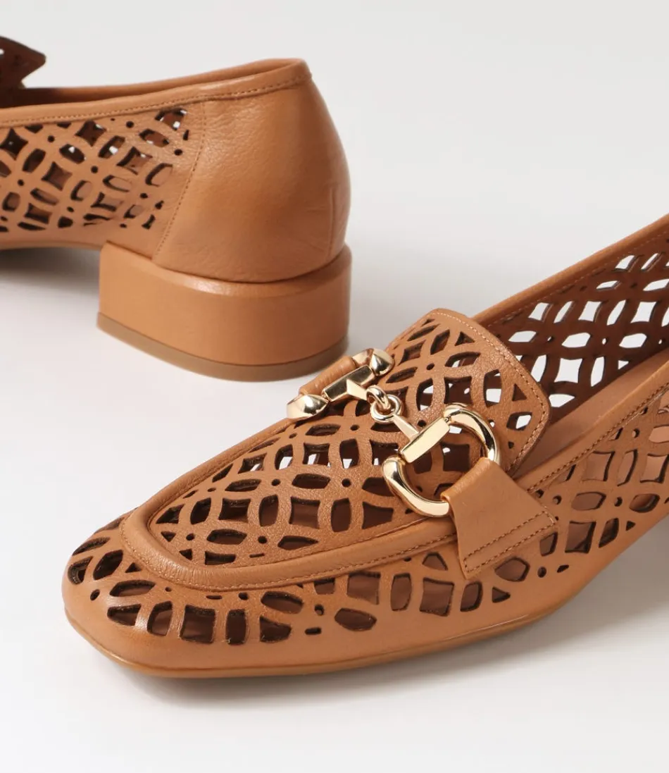 Mocassins DJANGO et JULIETTE pour Femme - Talons VILIS en Cuir Brun Camel / Confort Féminin Intemporel, Style Urbain-Chic