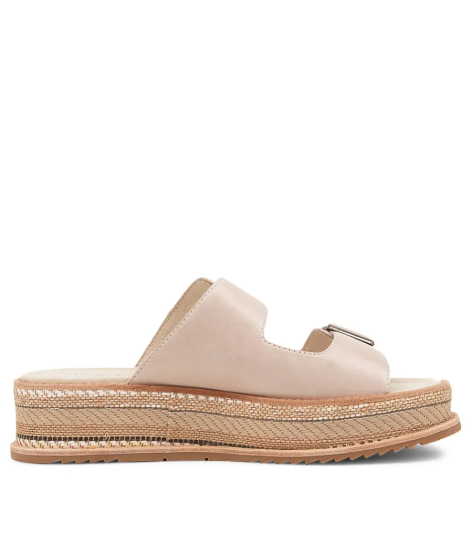 Escarpins Django & Juliette en Toile Brodée - Sandales Élégantes en Cuir d'Huître Vieilli pour Femme, Semelle Contourée Style Méditerranéen