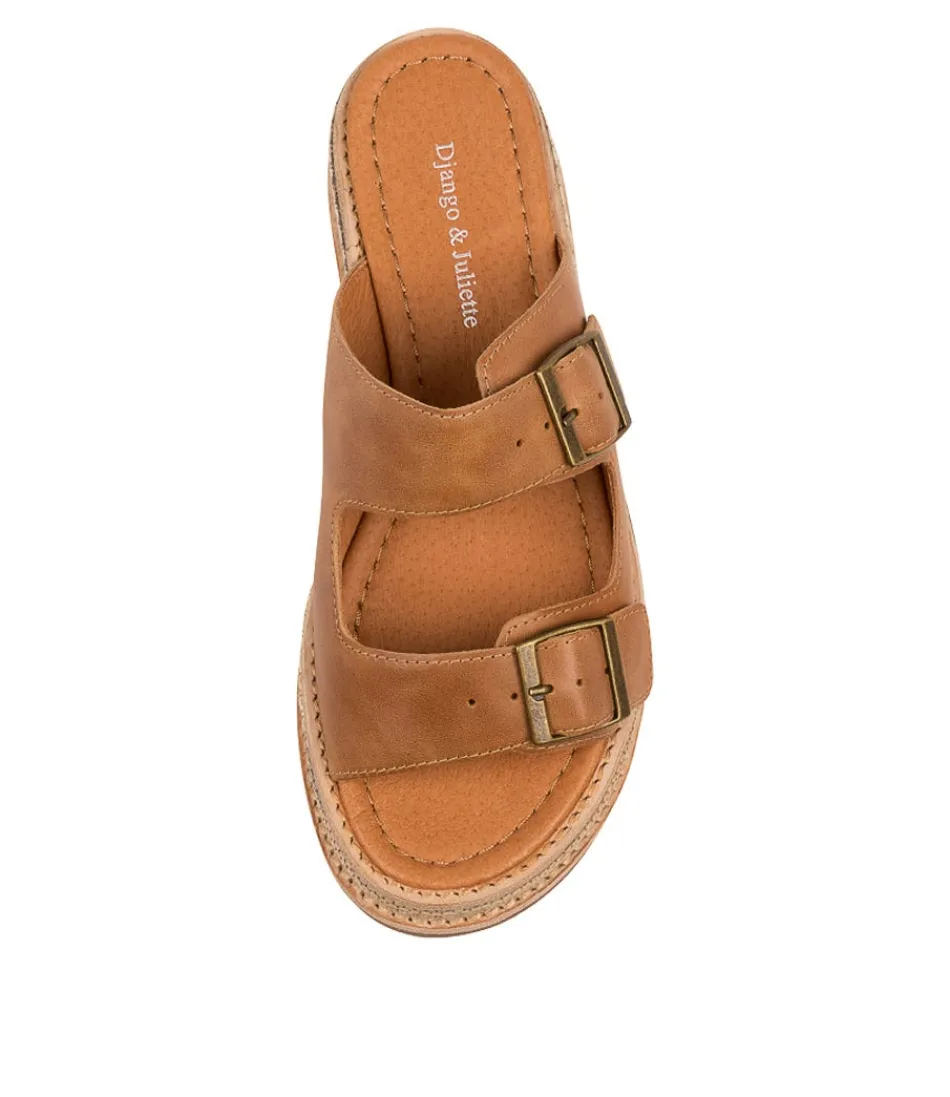 Élégantes Espadrilles Printanières Django & Juliette - Cuir Souple Tan pour Femme - Style Urbain & Confort Optimal