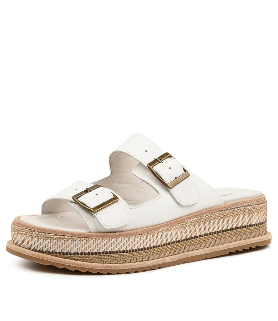 Escarpins Marque Django & Juliette - Modèle Vishu en Cuir Blanc Souple - Style Bohème Chic pour Femme
