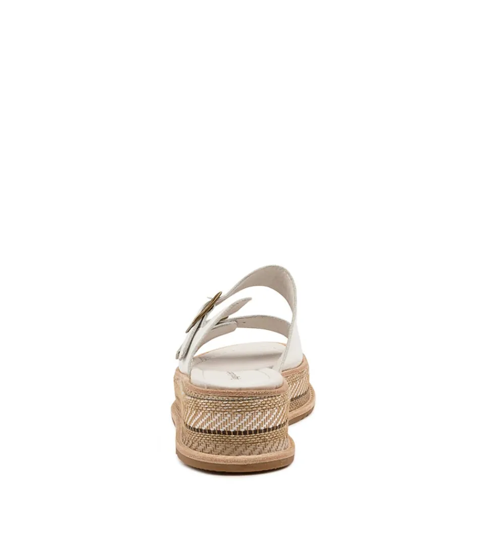 Escarpins Marque Django & Juliette - Modèle Vishu en Cuir Blanc Souple - Style Bohème Chic pour Femme