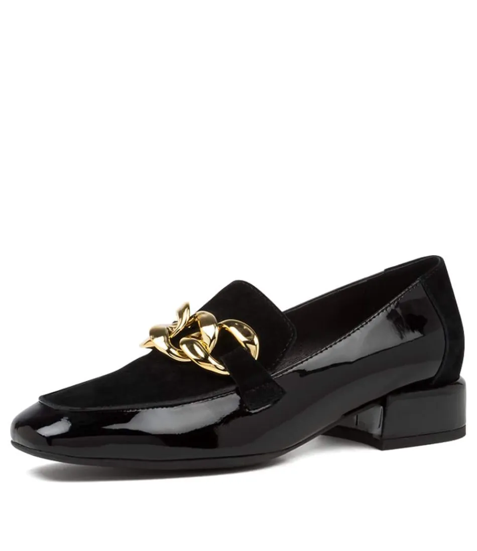 Escarpins Django & Juliette pour femme - Daim verni noir collection Vivandy, élégance urbaine et confort féminin