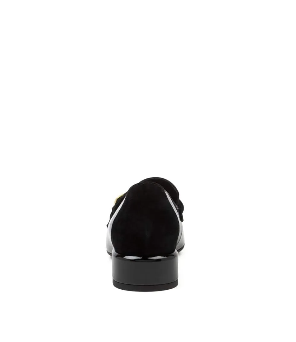 Escarpins Django & Juliette pour femme - Daim verni noir collection Vivandy, élégance urbaine et confort féminin