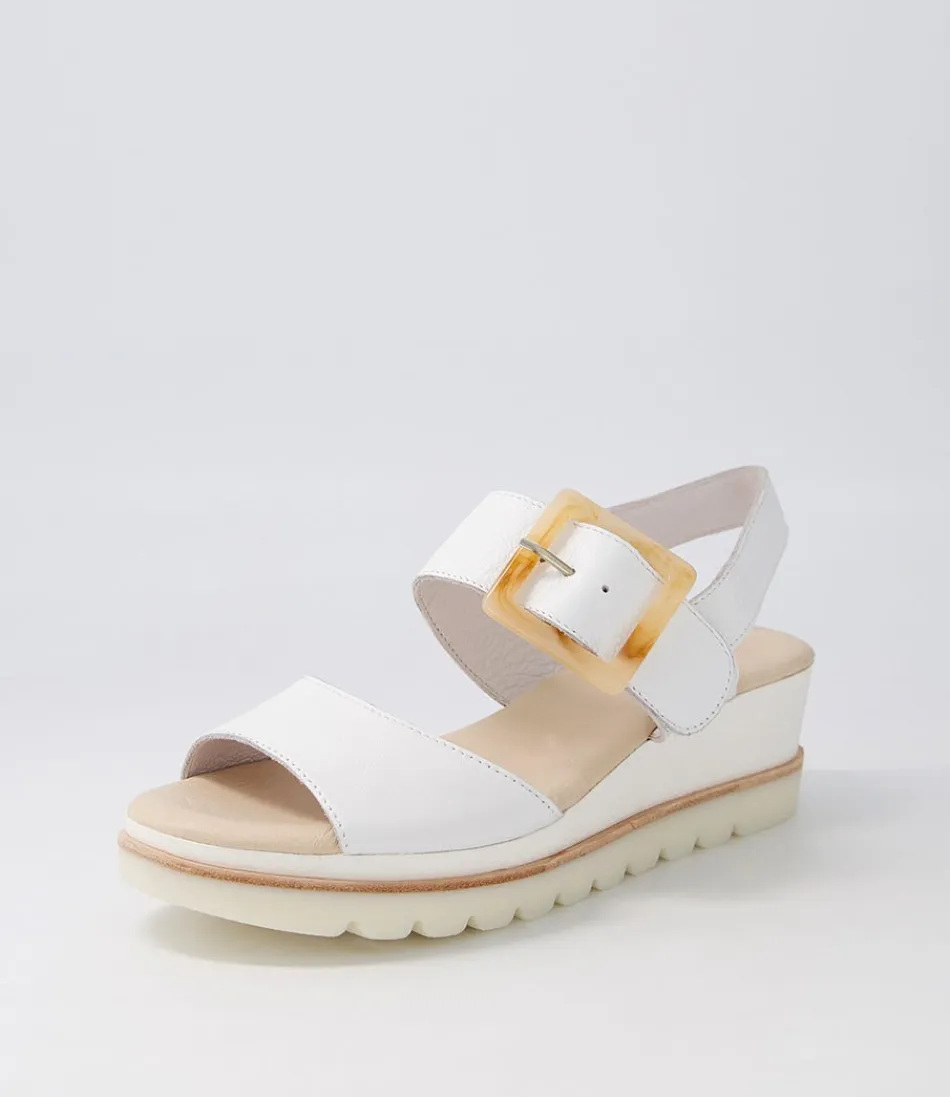 Sandales Compensées Femme en Cuir Blanc - DJANGO & JULIETTE Modèle Wacie, Élégance et Confort Printaniers