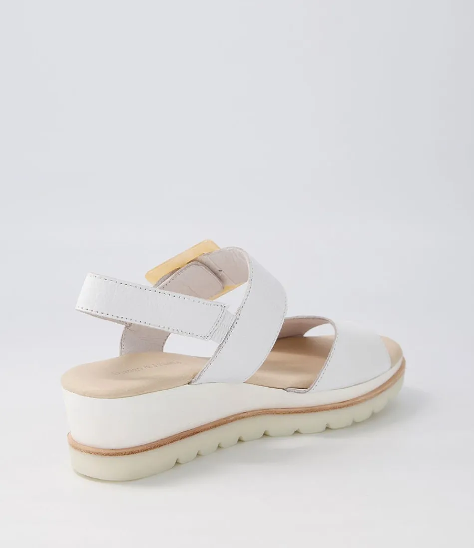 Sandales Compensées Femme en Cuir Blanc - DJANGO & JULIETTE Modèle Wacie, Élégance et Confort Printaniers