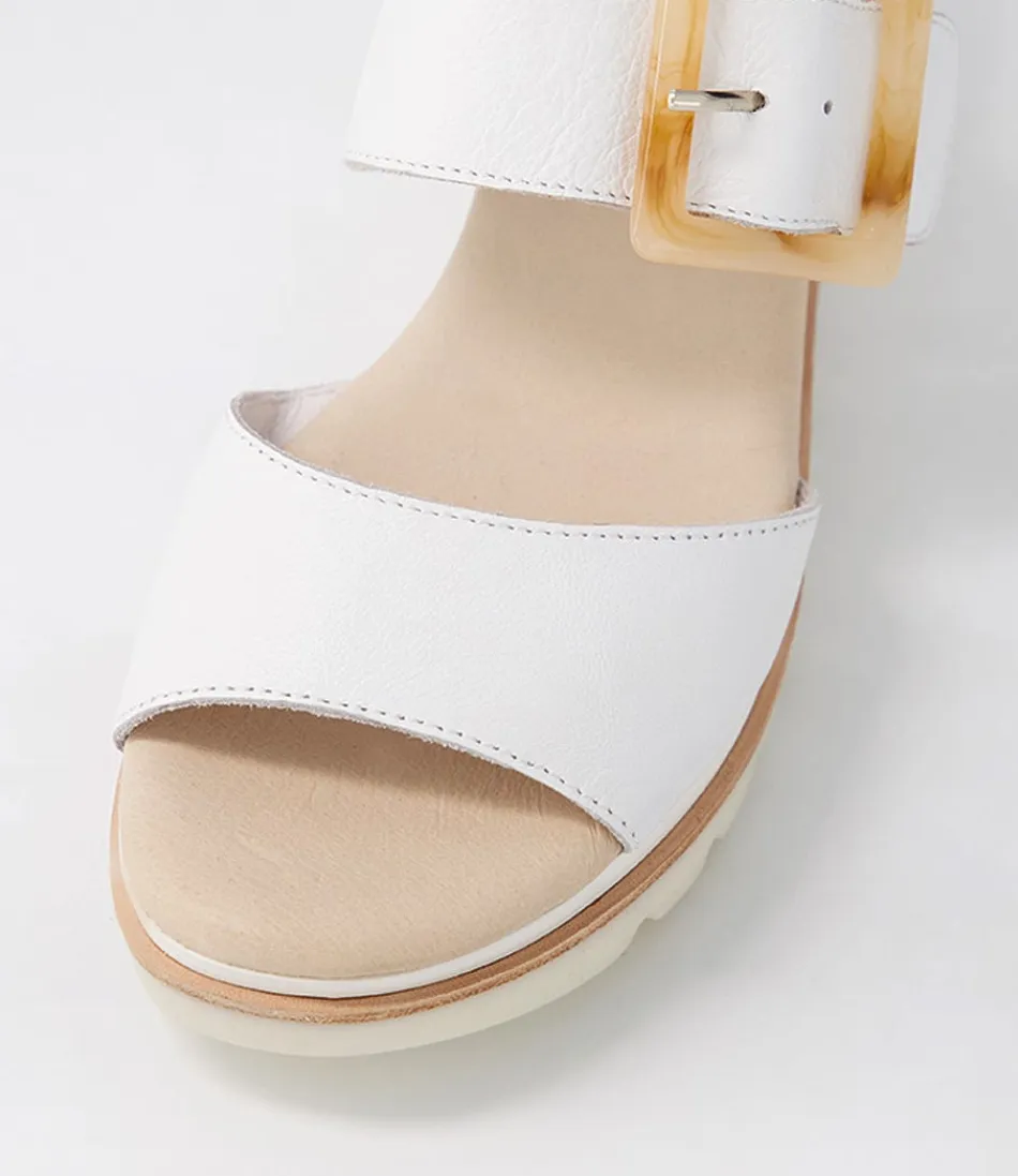 Sandales Compensées Femme en Cuir Blanc - DJANGO & JULIETTE Modèle Wacie, Élégance et Confort Printaniers