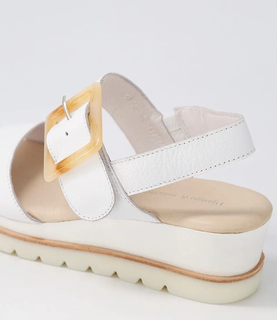 Sandales Compensées Femme en Cuir Blanc - DJANGO & JULIETTE Modèle Wacie, Élégance et Confort Printaniers