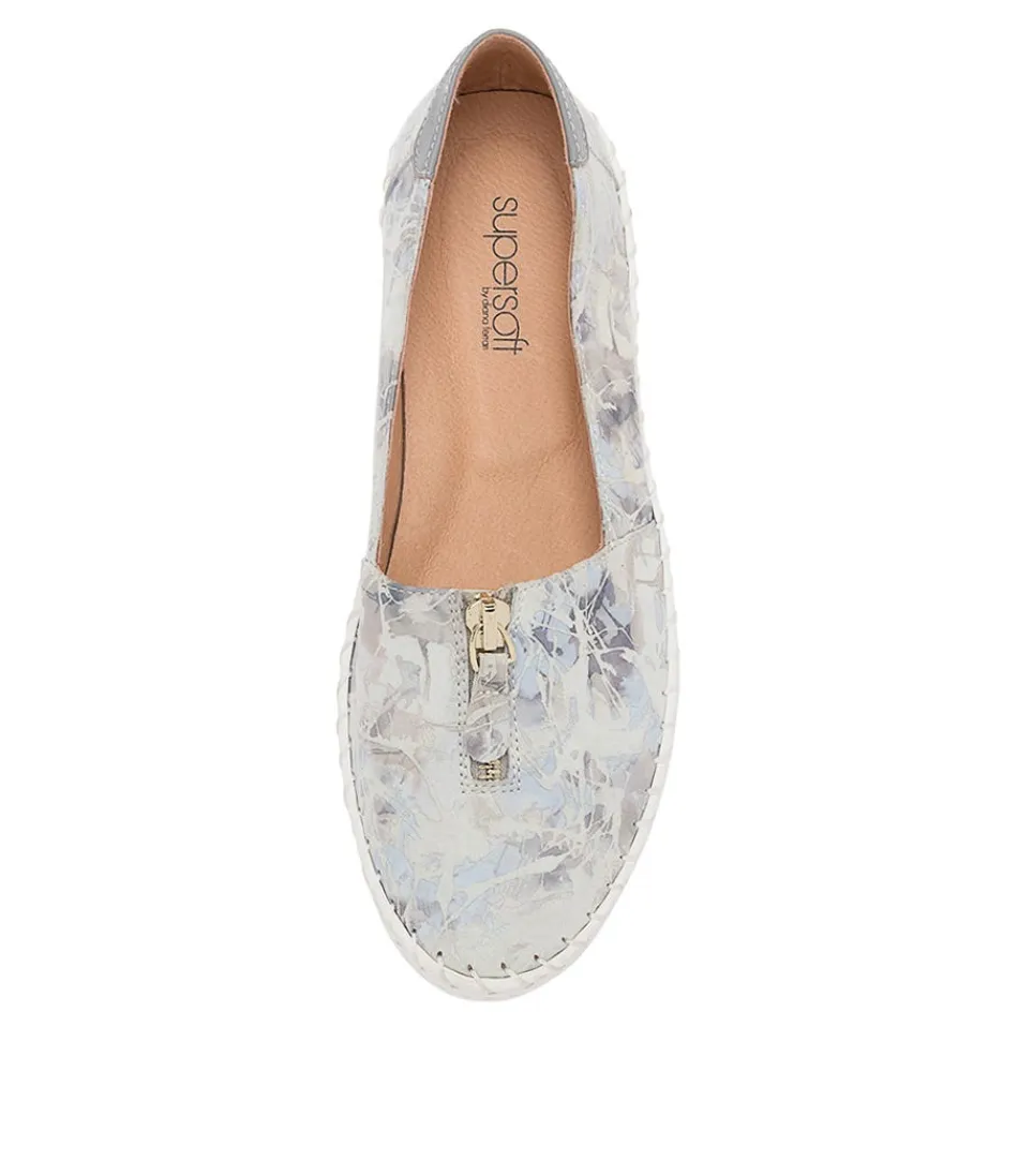 Mocassins Femme Ultra Confort - Cuir Misty Texturisé Gris Wandie, Style Décontracté et Léger