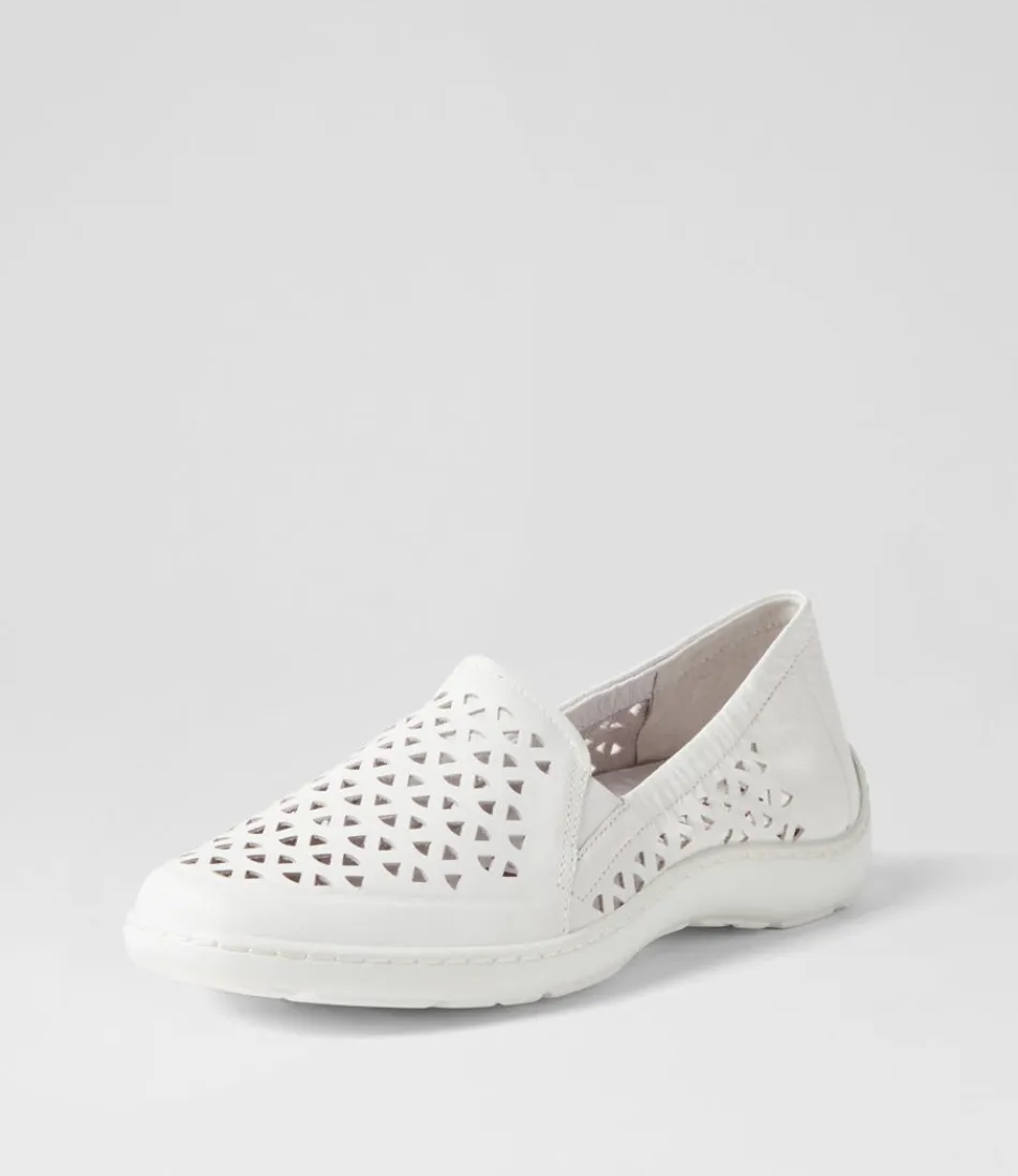 Mocassins ZIERA pour Femme - Modèle Wavada XF en Cuir Souple Blanc Nacré  
Élégance intemporelle et confort inégalé pour vos sorties urbaines