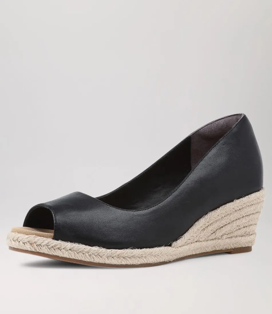 Escarpins Élégants ZIERA pour Femme - Modèle Whispa W en Cuir Noir, Style Décontracté à Semelle Espadrille Confortable