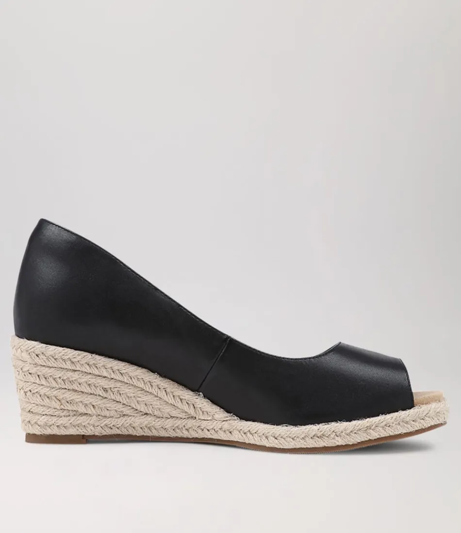 Escarpins Élégants ZIERA pour Femme - Modèle Whispa W en Cuir Noir, Style Décontracté à Semelle Espadrille Confortable