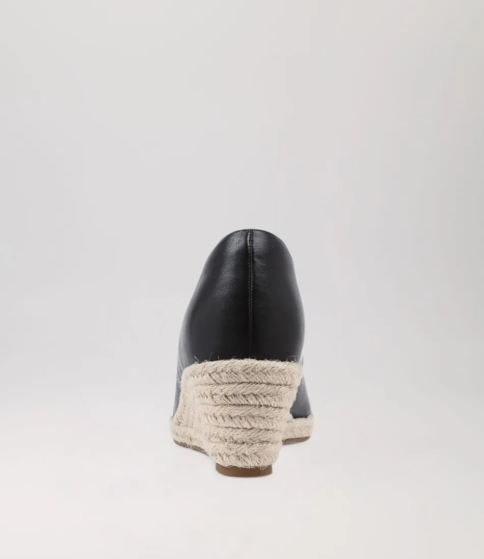 Escarpins Élégants ZIERA pour Femme - Modèle Whispa W en Cuir Noir, Style Décontracté à Semelle Espadrille Confortable