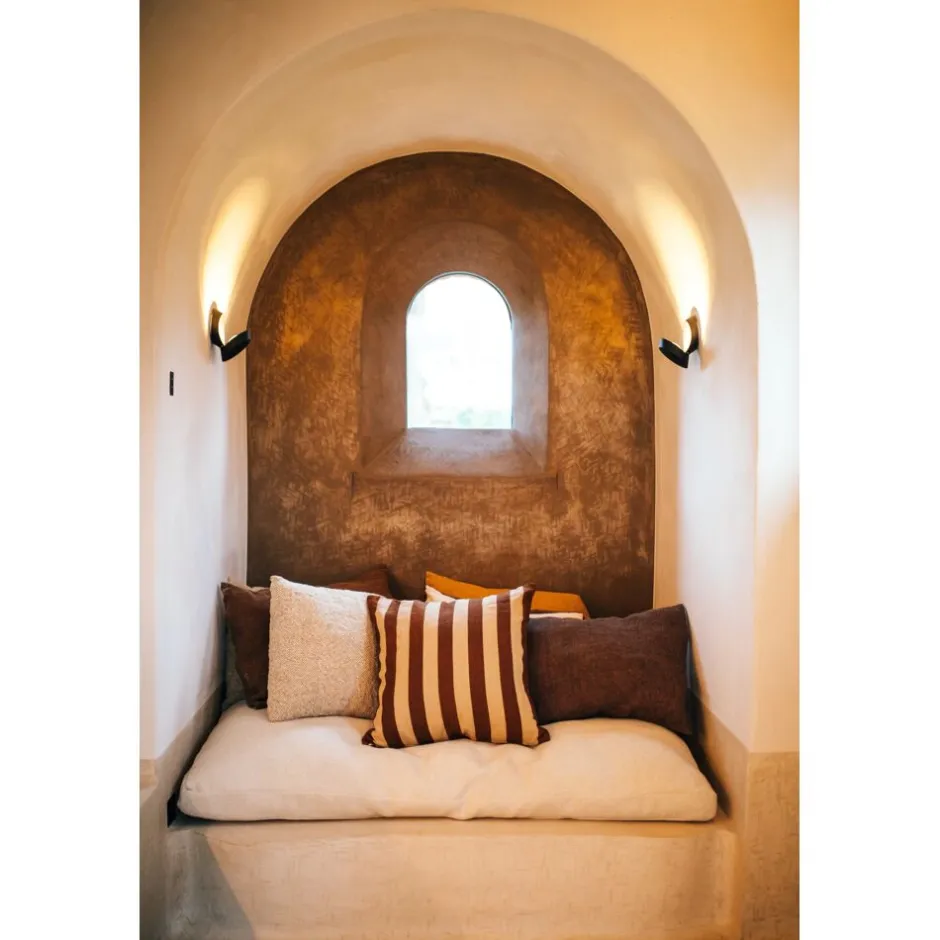 Coussin Décoratif Nature en Lin et Coton Écologique - 60x60 cm - Ton Chocolat Chaud - Collection WILDLIFE Pomax 

（：，，，。，，，）